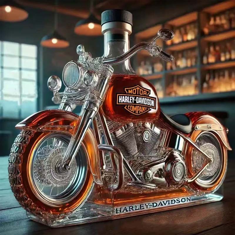 Creative glass wine bottle for motorcycles