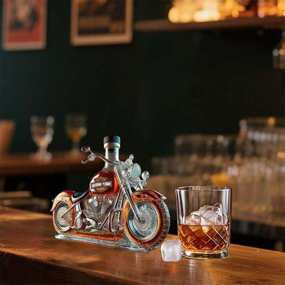 Creative glass wine bottle for motorcycles