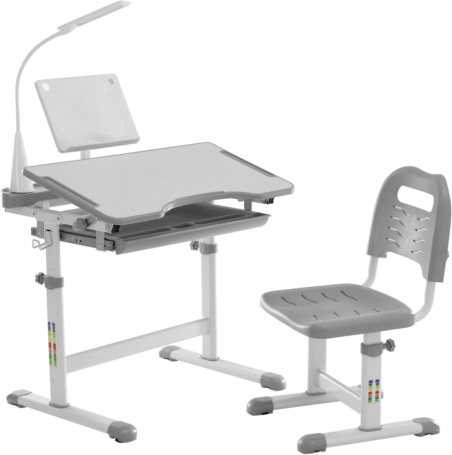 EduSpark Kids Study Hub - funksjonelt sett med skrivebord og stol