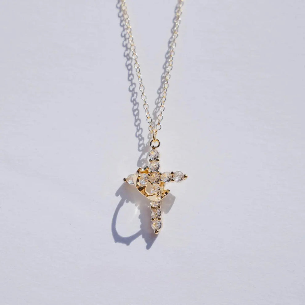 Protective Cross and Crown Necklace + Free Ebook