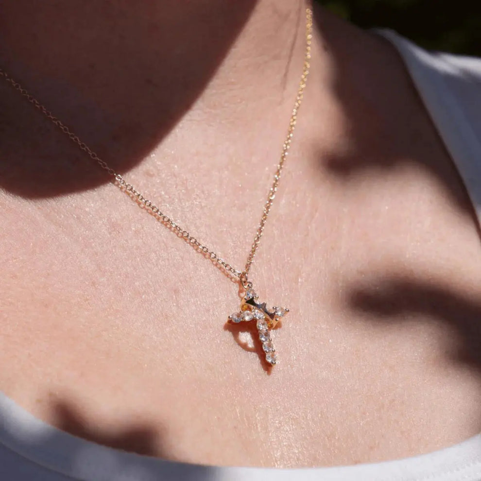 Protective Cross and Crown Necklace + Free Ebook
